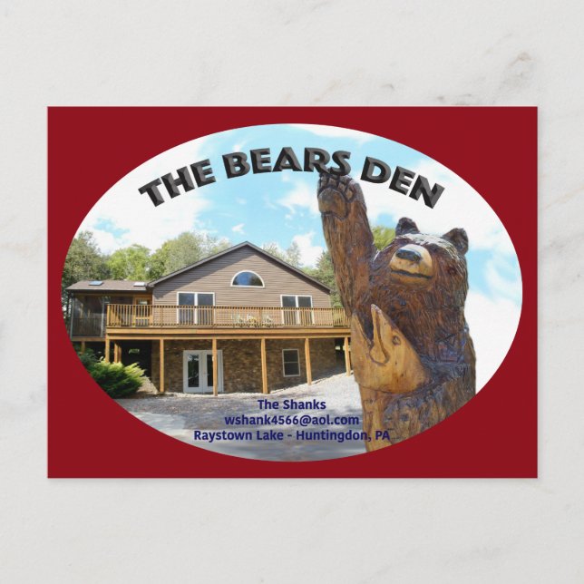 Bears Den Cabin Postcard (Front)