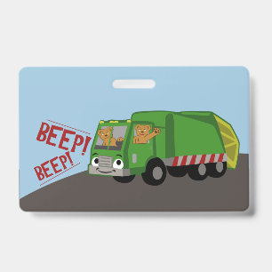 Bears Driving a Trash Truck ID Badge