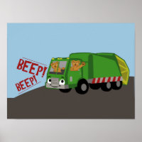 Bears Driving a Trash Truck