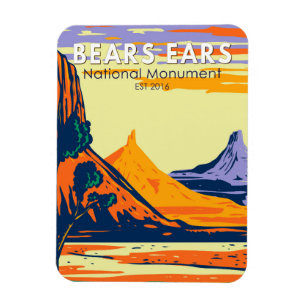 Bears Ears National Monument Utah Retro Magnet