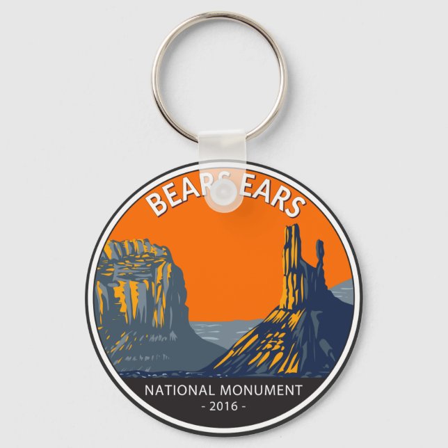 Bears Ears National Monument Utah Vintage Key Ring (Front)