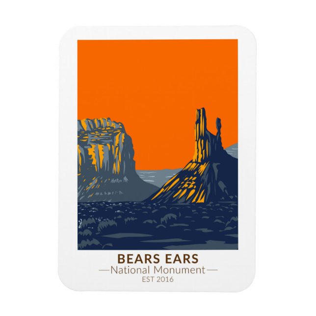 Bears Ears National Monument Utah Vintage Magnet (Vertical)