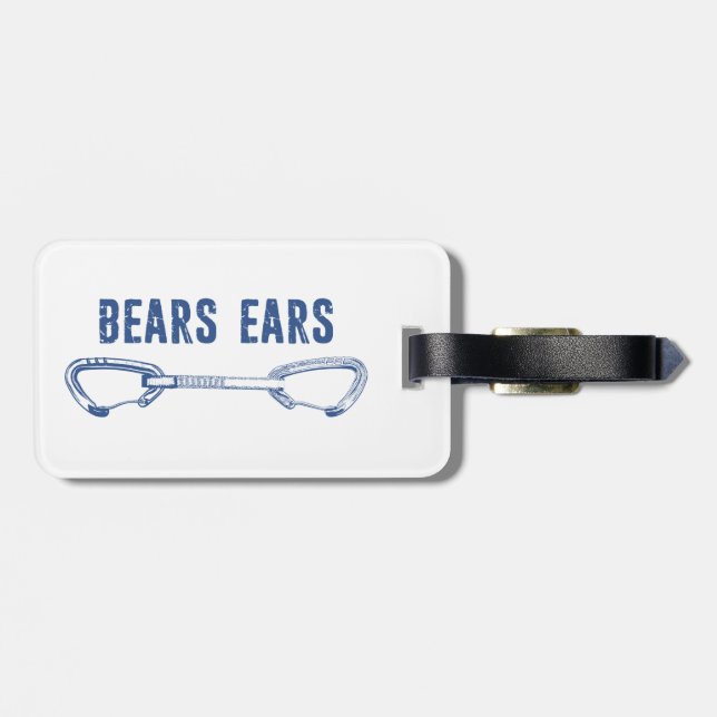 Bears Ears Rock Climbing Quickdraw Luggage Tag (Back Horizontal)