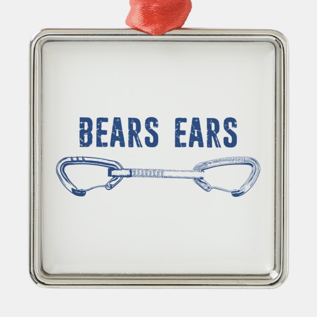 Bears Ears Rock Climbing Quickdraw Metal Ornament (Front)