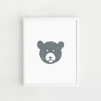 Bear's face poster