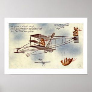 Bears Flying Plane Wall Art