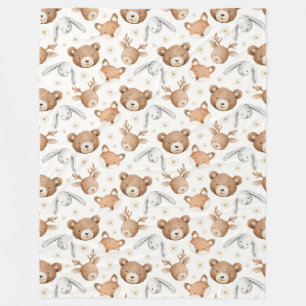 Bears Foxes Bunnies Deer Fleece Blanket