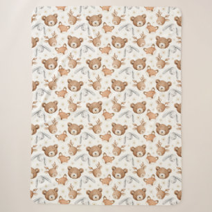 Bears Foxes Bunnies Deer Sherpa Blanket