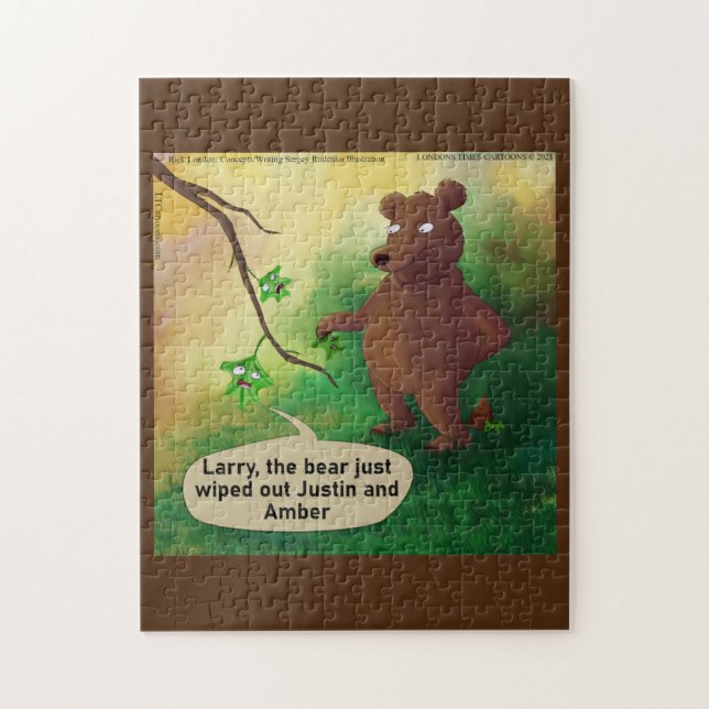 Bears Go In The Woods Funny Rick London Jigsaw Puzzle (Vertical)