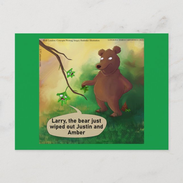 Bears Go In The Woods Funny Rick London Postcard (Front)