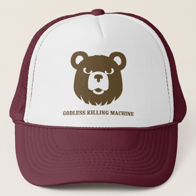bears godless killing machines humour funny tshirt trucker hat (Front)