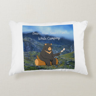 Bears have Smore Fun While Camping on a Decorative Cushion
