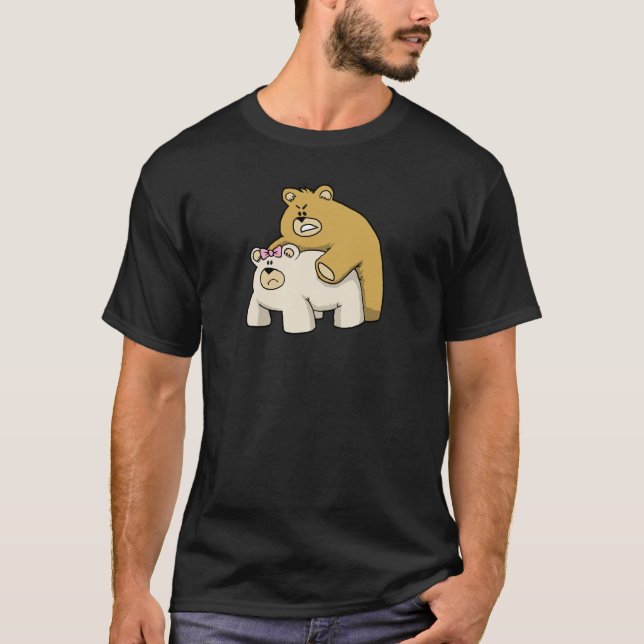bears hug black T-Shirt (Front)