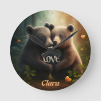 Bears in love hugging