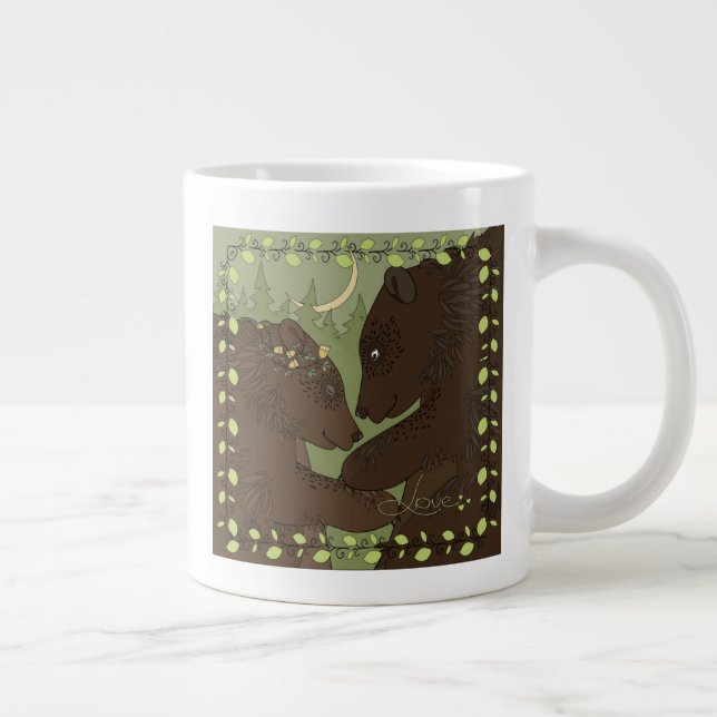 Bears in Love! Large Coffee Mug (Right)