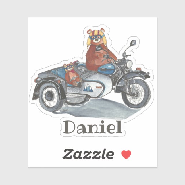 Bears in Motorcycle Kids Name (Sheet)