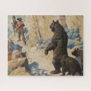 Bears in the Path 1904 William Robinson Leigh Jigsaw Puzzle