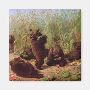 Bears in the Watermelon Patch (by W.H. Beard) Magnet