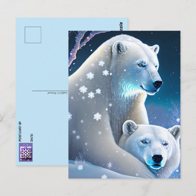 Bears in Winter, Postcrossing Postcard (Front/Back)