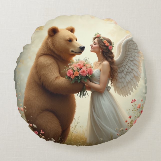 Bear's Love Round Cushion (Front)