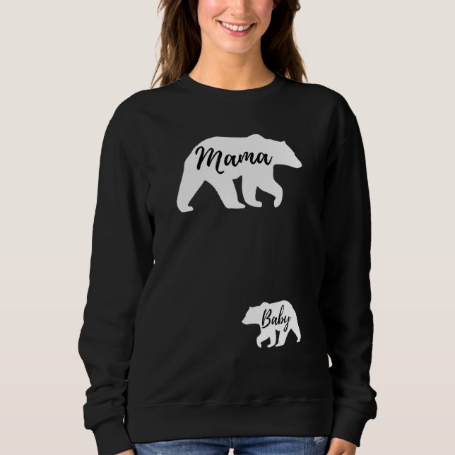 Bears Mother Baby  Pregnancy Announcement Maternit Sweatshirt (Front)