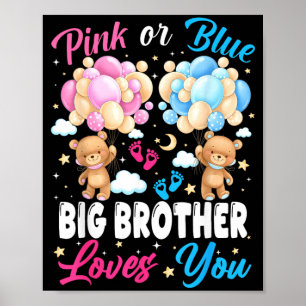 Bears Nk Or Blue Big Brother Loves Gender Reveal Poster