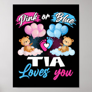Bears nk Or Blue Tia Loves You Gender Reveal Poster
