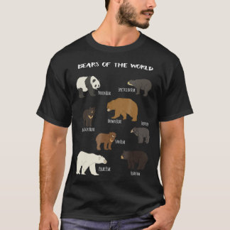 Bears Of The World Grizzly Bear Panda Black Polar T-Shirt