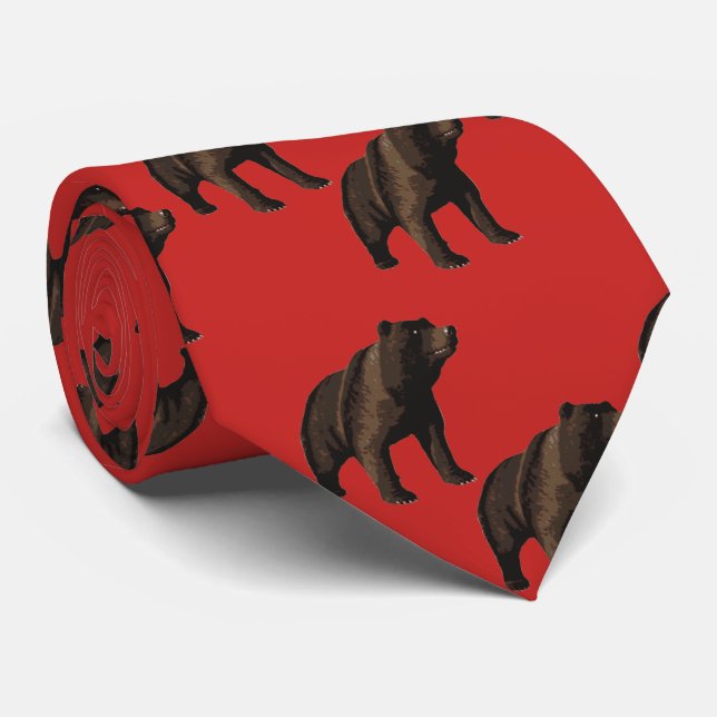Bears on Any Colour Necktie (Rolled)