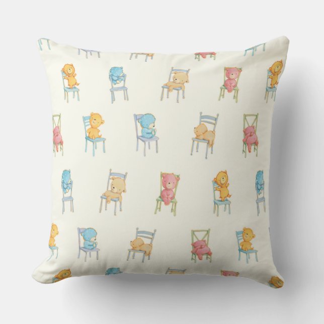 Bears On Chairs Pattern Cushion (Front)