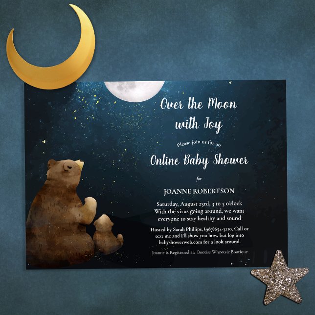 Bears Over The Moon Online Baby Shower Invitation (Creator Uploaded)