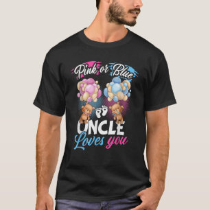Bears Pink Or Blue Uncle Loves You Gender Reveal  T-Shirt