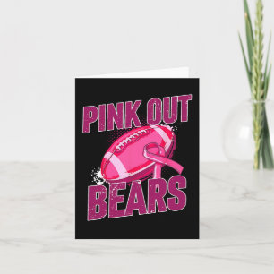 Bears Pink Out Footbyll Tackle Breast Cancer Card