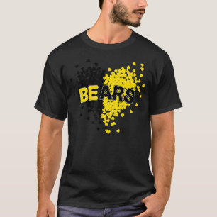 Bears Pride Teams School Spirit Black and Yellow H T-Shirt