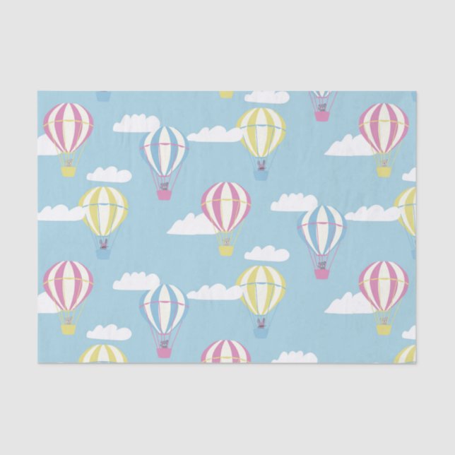 Bears & Rabbit Hot Air Balloon Day Out Tissue Paper (Front)