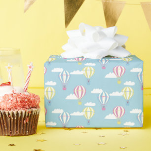 Bears & Rabbit Hot Air Balloon Day Out Wrapping Paper