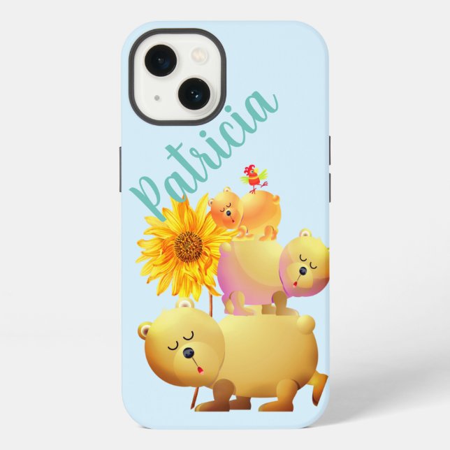 Bears, Rooster & Sunflower Tower iPhone Case (Back)