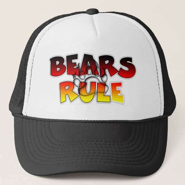 Bears Rule Bear Paw Trucker Hat (Front)