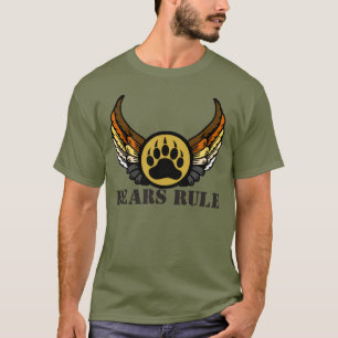 Bears Rule Bear Pride Flag Wings Bear paw T-Shirt