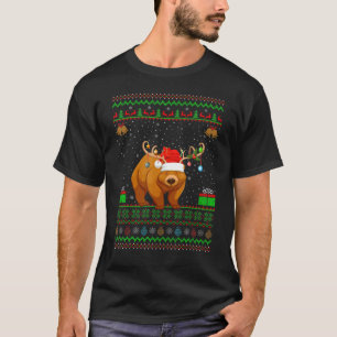 Bears  Santa Hat Matching Ugly Grizzly Bear Christ T-Shirt