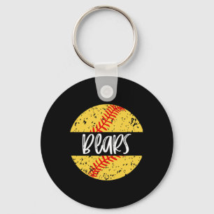 Bears Softll Team Mascot School Spirit Game Day Key Ring