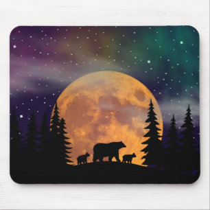 Bears stroll - Silhouette Mouse Pad
