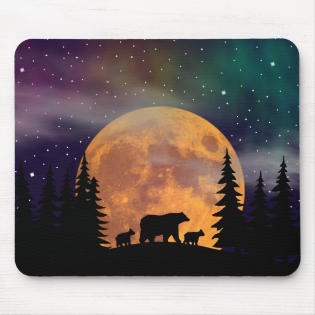 Bears stroll - Silhouette Mouse Pad (Front)