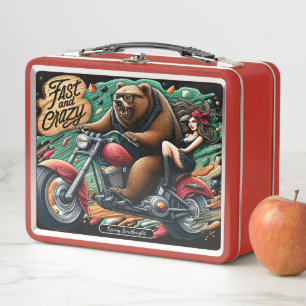 Bear's Stylish Adventure Metal Lunch Box