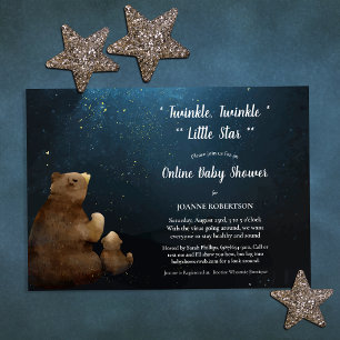 Bears Twinkle Twinkle Little Star Baby Shower Invitation