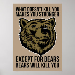 Bears Will Kill You - Funny Novelty Poster