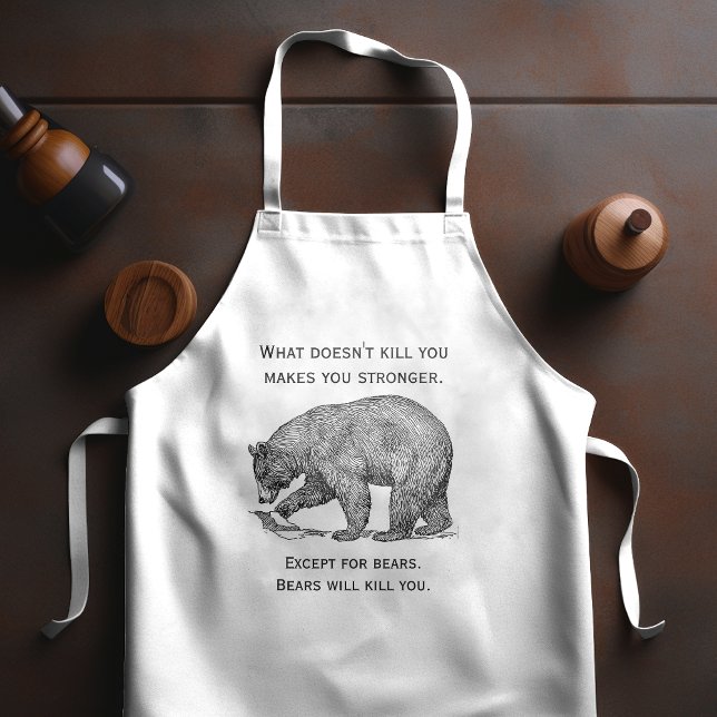 Bears Will Kill You Funny Standard Apron (Creator Uploaded)