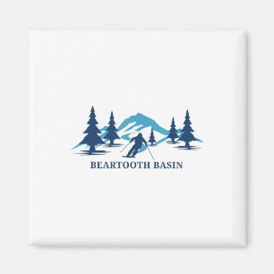 Beartooth Basin Wyoming Ski Resort Skiing Skier T- Magnet