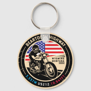 Beartooth Highway All American Roads Motorcycle  Key Ring