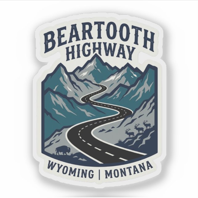 Beartooth Highway Custom-Cut Vinyl Sticker (Front)